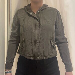 Women's Olive Hooded Jacket